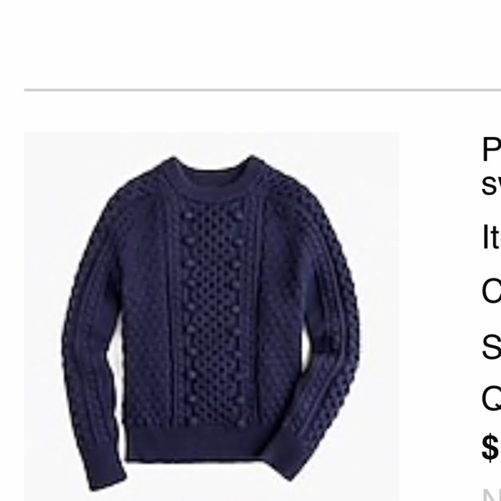 J. Crew wool blend cable sweater
